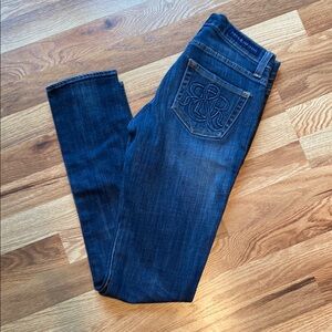 Rock & Republic Blue Skinny Jeans with Worn Look